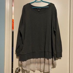 L & L PULLOVER SWEATER W/BOTTOM TRIM